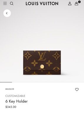 Louis Vuitton Brown Monogram Canvas 6-Key Holder with Gold Hardware
